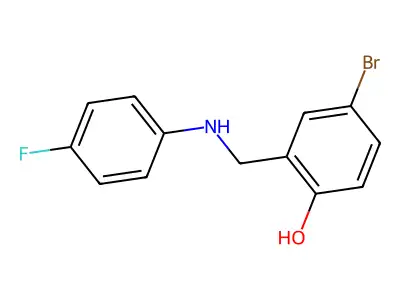 4-Bromo-2-{[(4-fluorophenyl)amino]methyl}phenol structure