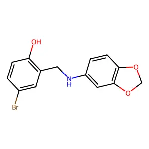 2-[(1,3-Benzodioxol-5-ylamino)methyl]-4-bromophenol structure