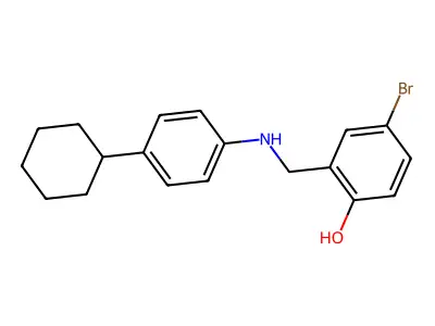 4-Bromo-2-{[(4-cyclohexylphenyl)amino]methyl}phenol structure
