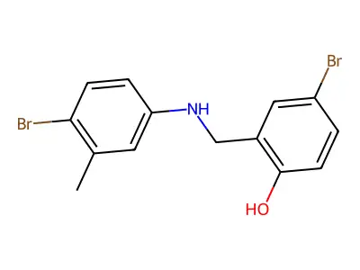 4-Bromo-2-{[(4-bromo-3-methylphenyl)amino]methyl}phenol structure