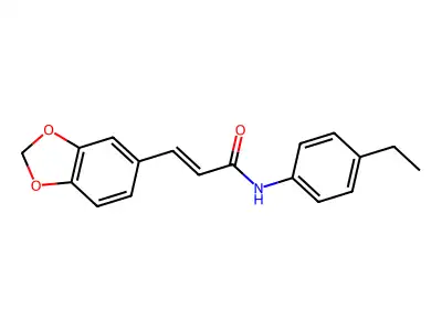 3-(1,3-benzodioxol-5-yl)-N-(4-ethylphenyl)prop-2-enamide structure