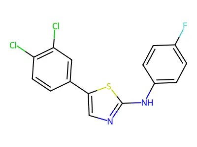 5-(3,4-dichlorophenyl)-N-(4-fluorophenyl)-1,3-thiazol-2-amine structure