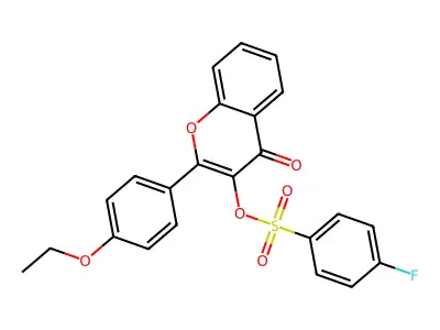2-(4-ethoxyphenyl)-4-oxo-4H-chromen-3-yl 4-fluorobenzene-1-sulfonate structure