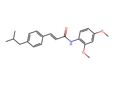 N-(2,4-Dimethoxyphenyl)-3-(4-(2-methylpropyl)phenyl)prop-2-enamide structure