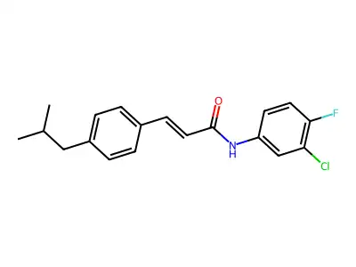 N-(3-Chloro-4-fluorophenyl)-3-(4-(2-isobutyl)phenyl)prop-2-enamide structure