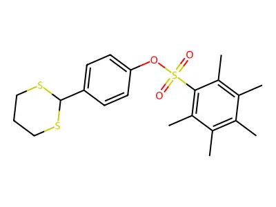 4-(1,3-Dithian-2-yl)phenyl 2,3,4,5,6-pentamethylbenzene-1-sulfonate structure