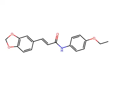 3-(1,3-benzodioxol-5-yl)-N-(4-ethoxyphenyl)prop-2-enamide structure