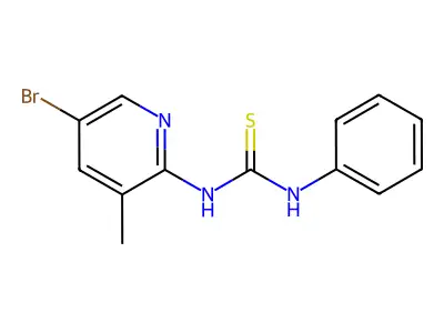 N-(5-bromo-3-methyl-2-pyridinyl)-N'-phenylthiourea structure
