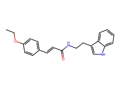 3-(4-ethoxyphenyl)-N-[2-(1H-indol-3-yl)ethyl]prop-2-enamide structure