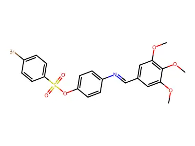 4-(((3,4,5-Trimethoxyphenyl)methylene)amino)phenyl 4-bromobenzenesulfonate structure