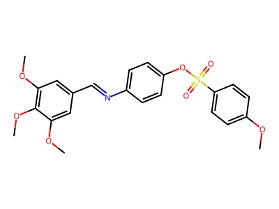 4-(((3,4,5-Trimethoxyphenyl)methylene)amino)phenyl 4-methoxybenzenesulfonate structure