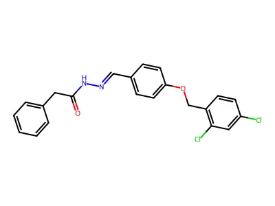 N-[[4-[(2,4-dichlorophenyl)methoxy]phenyl]methylideneamino]-2-phenylacetamide structure