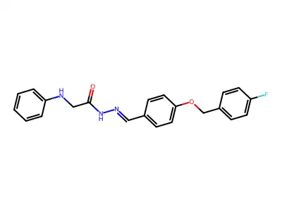 2-anilino-N'-({4-[(4-fluorobenzyl)oxy]phenyl}methylene)acetohydrazide structure