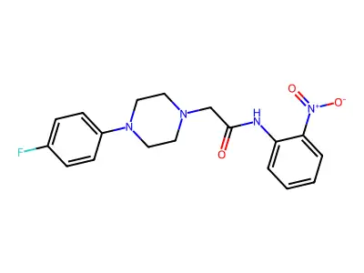 4-(4-Fluorophenyl)-N-(2-nitrophenyl)-1-piperazineacetamide structure