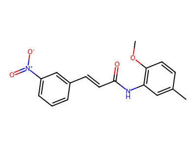 N-(2-methoxy-5-methylphenyl)-3-(3-nitrophenyl)prop-2-enamide structure