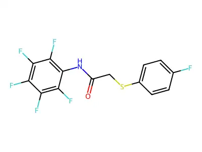 2-[(4-fluorophenyl)sulfanyl]-N-(2,3,4,5,6-pentafluorophenyl)acetamide structure