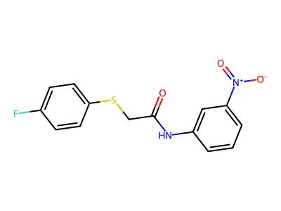 2-[(4-fluorophenyl)sulfanyl]-N-(3-nitrophenyl)acetamide structure