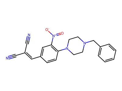 2-{[4-(4-Benzylpiperazino)-3-nitrophenyl]methylene}malononitrile structure