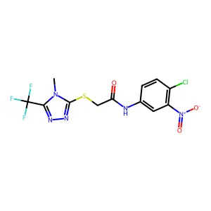 N-(4-chloro-3-nitrophenyl)-2-{[4-methyl-5-(trifluoromethyl)-4H-1,2,4-triazol-3-yl]sulfanyl}acetamide structure