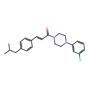 1-[4-(3-Chlorophenyl)piperazin-1-yl]-3-[4-(2-methylpropyl)phenyl]prop-2-en-1-one structure