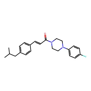 1-[4-(4-Fluorophenyl)piperazin-1-yl]-3-[4-(2-methylpropyl)phenyl]prop-2-en-1-one structure