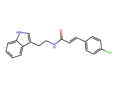 3-(4-chlorophenyl)-N-[2-(1H-indol-3-yl)ethyl]prop-2-enamide structure