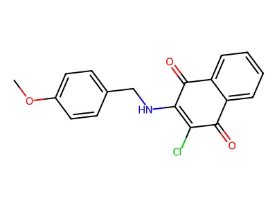 2-Chloro-3-[(4-methoxybenzyl)amino]naphthoquinone structure