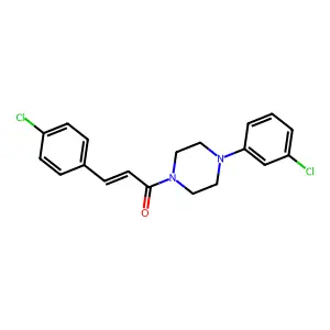 3-(4-Chlorophenyl)-1-[4-(3-chlorophenyl)piperazin-1-yl]prop-2-en-1-one structure