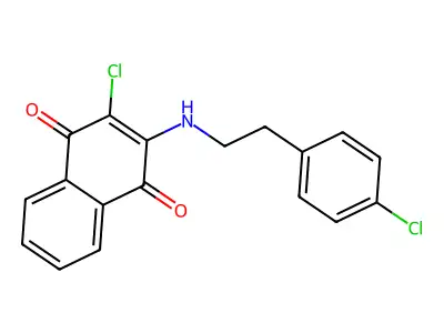 2-Chloro-3-[(4-chlorophenethyl)amino]naphthoquinone structure