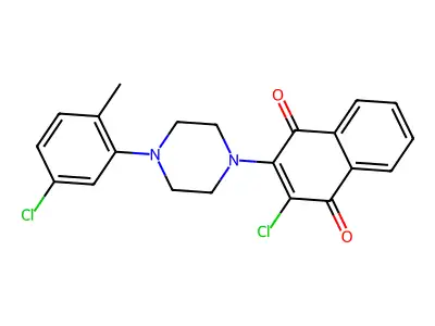 2-Chloro-3-[4-(5-chloro-2-methylphenyl)piperazin-1-yl]naphthalene-1,4-dione structure