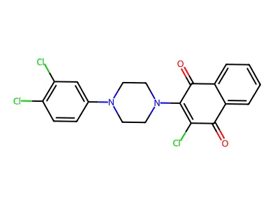 2-Chloro-3-[4-(3,4-dichlorophenyl)piperazin-1-yl]naphthalene-1,4-dione structure