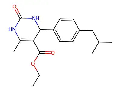 ethyl 6-methyl-4-[4-(2-methylpropyl)phenyl]-2-oxo-1,2,3,4-tetrahydropyrimidine-5-carboxylate structure