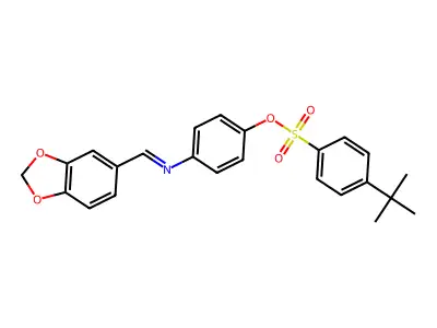 4-[(1,3-Benzodioxol-5-ylmethylene)amino]phenyl 4-(tert-butyl)benzenesulfonate structure