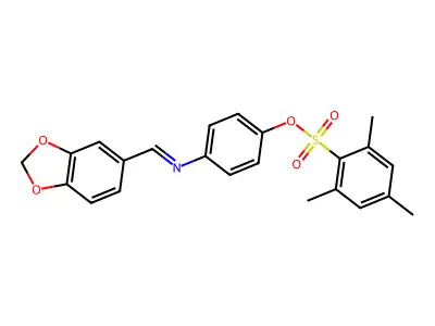 4-[(1,3-Benzodioxol-5-ylmethylene)amino]phenyl 2,4,6-trimethylbenzenesulfonate structure