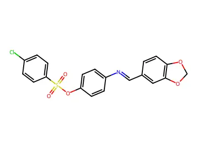4-[(1,3-Benzodioxol-5-ylmethylene)amino]phenyl 4-chlorobenzenesulfonate structure