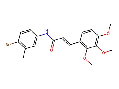 N-(4-bromo-3-methylphenyl)-3-(2,3,4-trimethoxyphenyl)prop-2-enamide structure