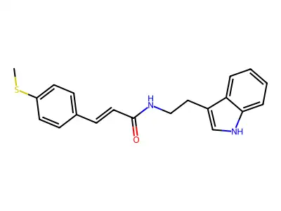 N-[2-(1H-indol-3-yl)ethyl]-3-(4-methylsulfanylphenyl)prop-2-enamide structure