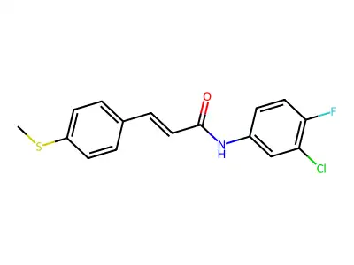 N-(3-chloro-4-fluorophenyl)-3-(4-methylsulfanylphenyl)prop-2-enamide structure