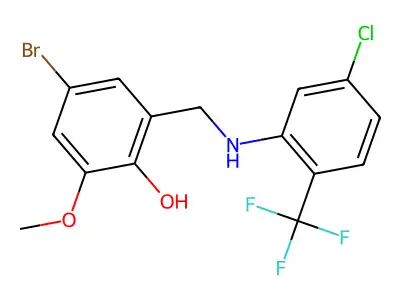 4-Bromo-2-{[5-chloro-2-(trifluoromethyl)anilino]methyl}-6-methoxybenzenol structure