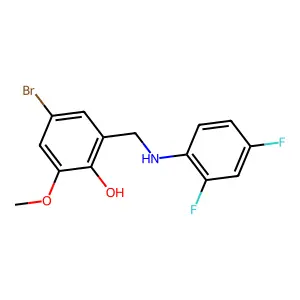 4-Bromo-2-[(2,4-difluoroanilino)methyl]-6-methoxybenzenol structure