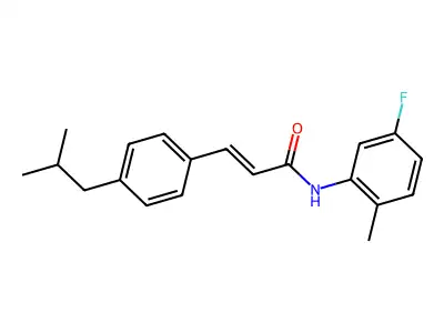 N-(5-fluoro-2-methylphenyl)-3-[4-(2-methylpropyl)phenyl]prop-2-enamide structure