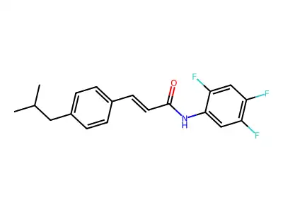 3-[4-(2-methylpropyl)phenyl]-N-(2,4,5-trifluorophenyl)prop-2-enamide structure