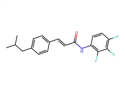 3-[4-(2-methylpropyl)phenyl]-N-(2,3,4-trifluorophenyl)prop-2-enamide structure