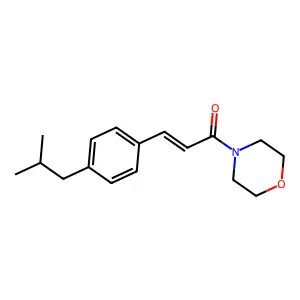 3-[4-(2-Methylpropyl)phenyl]-1-morpholin-4-ylprop-2-en-1-one structure