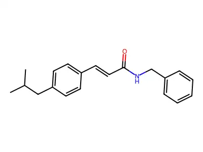 N-benzyl-3-(4-isobutylphenyl)acrylamide structure