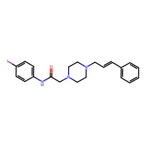 N-(4-iodophenyl)-2-{4-[(2E)-3-phenylprop-2-en-1-yl]piperazin-1-yl}acetamide structure