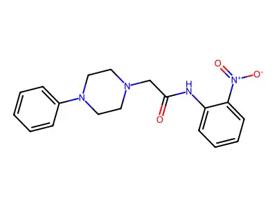 N-(2-nitrophenyl)-2-(4-phenylpiperazin-1-yl)acetamide structure