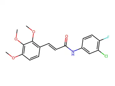 N-(3-chloro-4-fluorophenyl)-3-(2,3,4-trimethoxyphenyl)prop-2-enamide structure