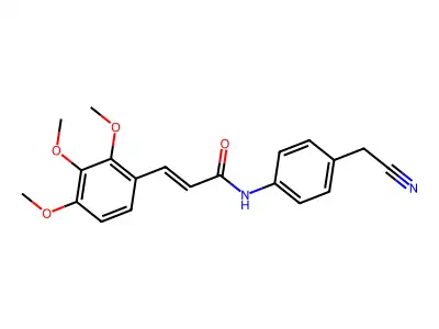 N-[4-(cyanomethyl)phenyl]-3-(2,3,4-trimethoxyphenyl)prop-2-enamide structure