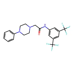 N-[3,5-bis(trifluoromethyl)phenyl]-2-(4-phenylpiperazin-1-yl)acetamide structure